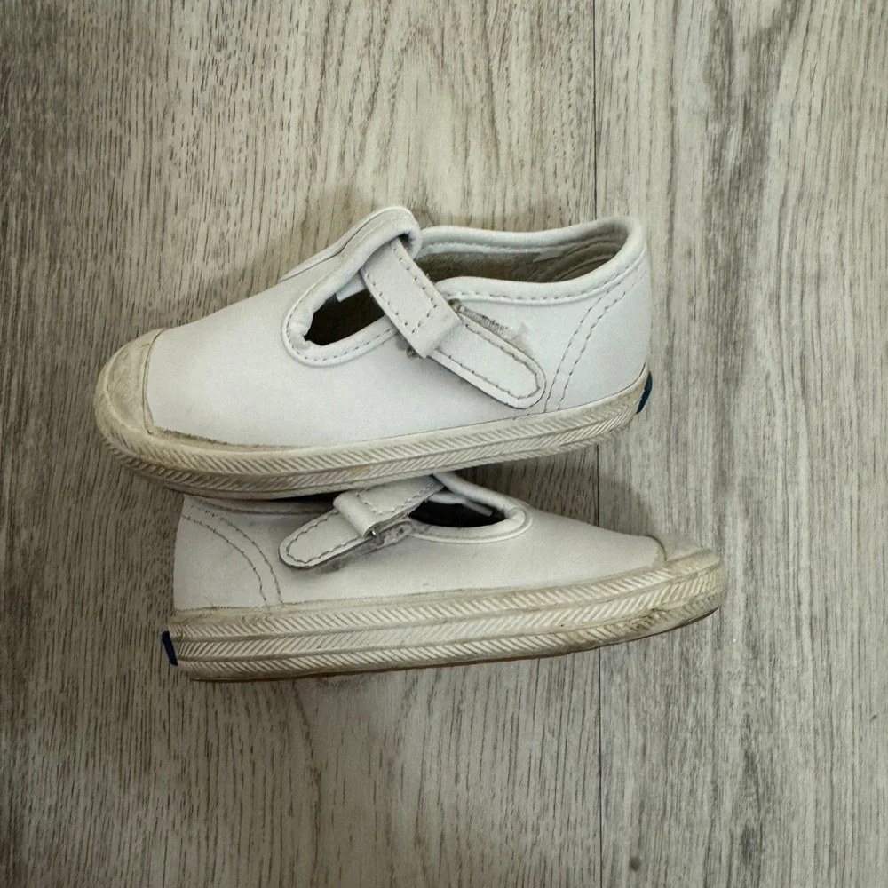 Keds White Baby Walker Shoes T-Strap Design